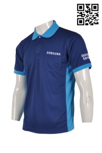 P505 廣告印花polo衫 來版訂製 電訊行業polo衫 團體polo衫選擇 polo衫專門店     海藍色